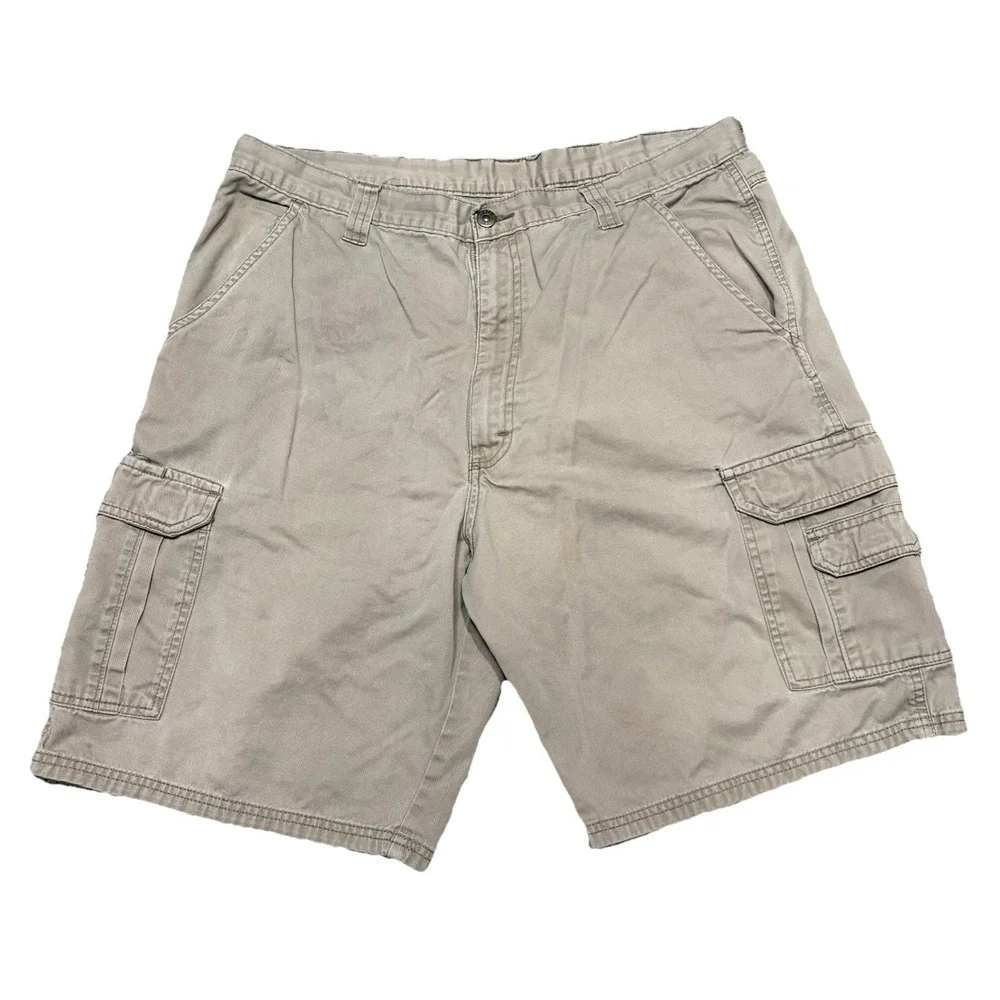 Wrangler Originals Cargo Shorts Men Khaki‎ Beige Utility Cotton Size 34